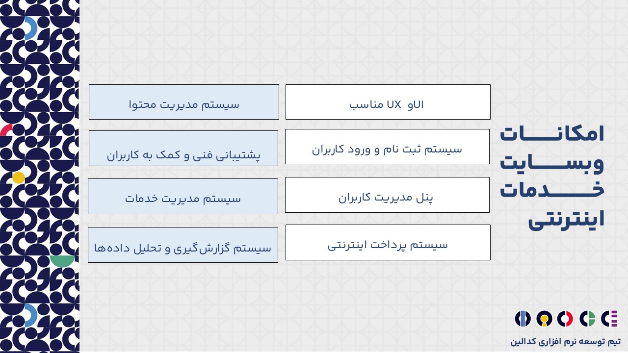 امکانات و قابلیت های وبسایت خدمات اینترنتی شامل چه مواردی می شود؟